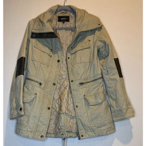 BNCI By Blanc Noir Khaki Utility Cargo Women’s Jacket With Zipper Accents Size S